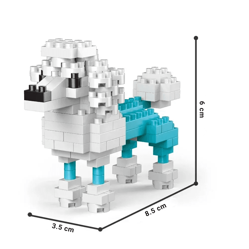 Mini psy z klocków do budowania – różne warianty ras. Spokojna zabawa, sympatyczna figurka i dobry pomysł na drobny prezent.