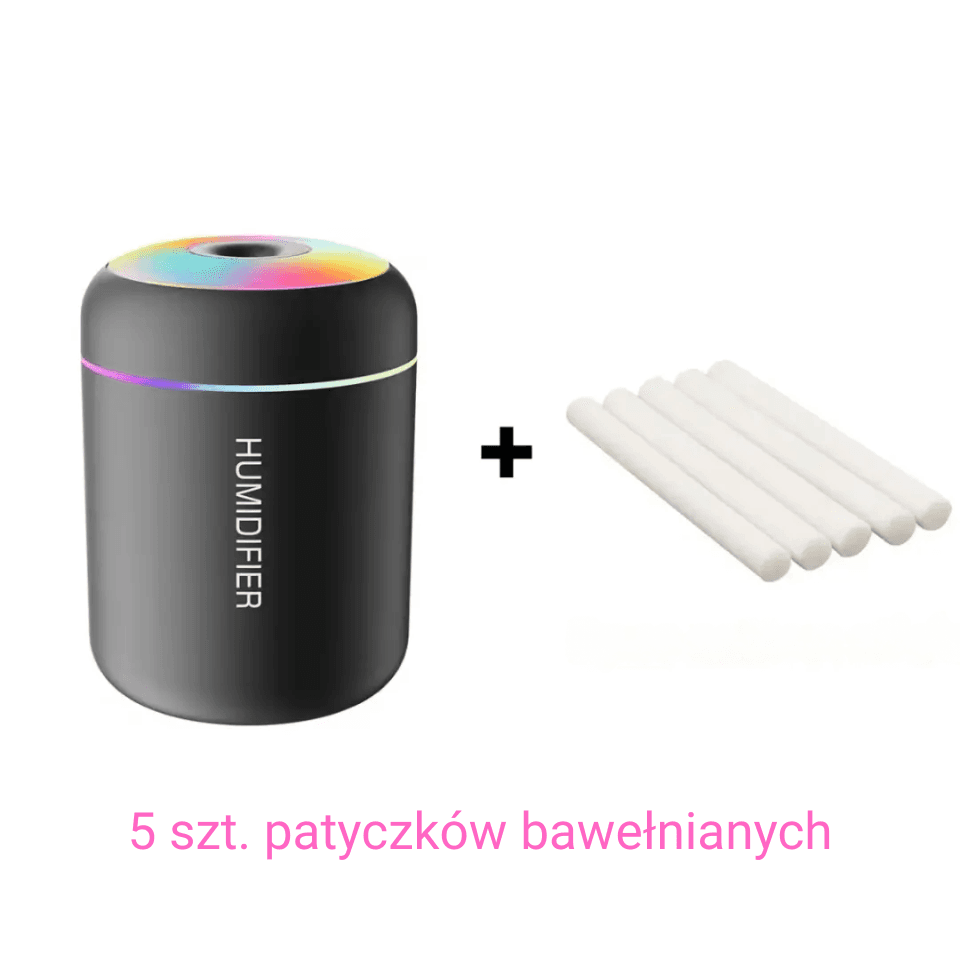 Mini dyfuzor zapachowy 180 ml na USB. Kompaktowy, prosty w obsłudze, do domu, biura i samochodu; sprawdzi się także jako prezent.