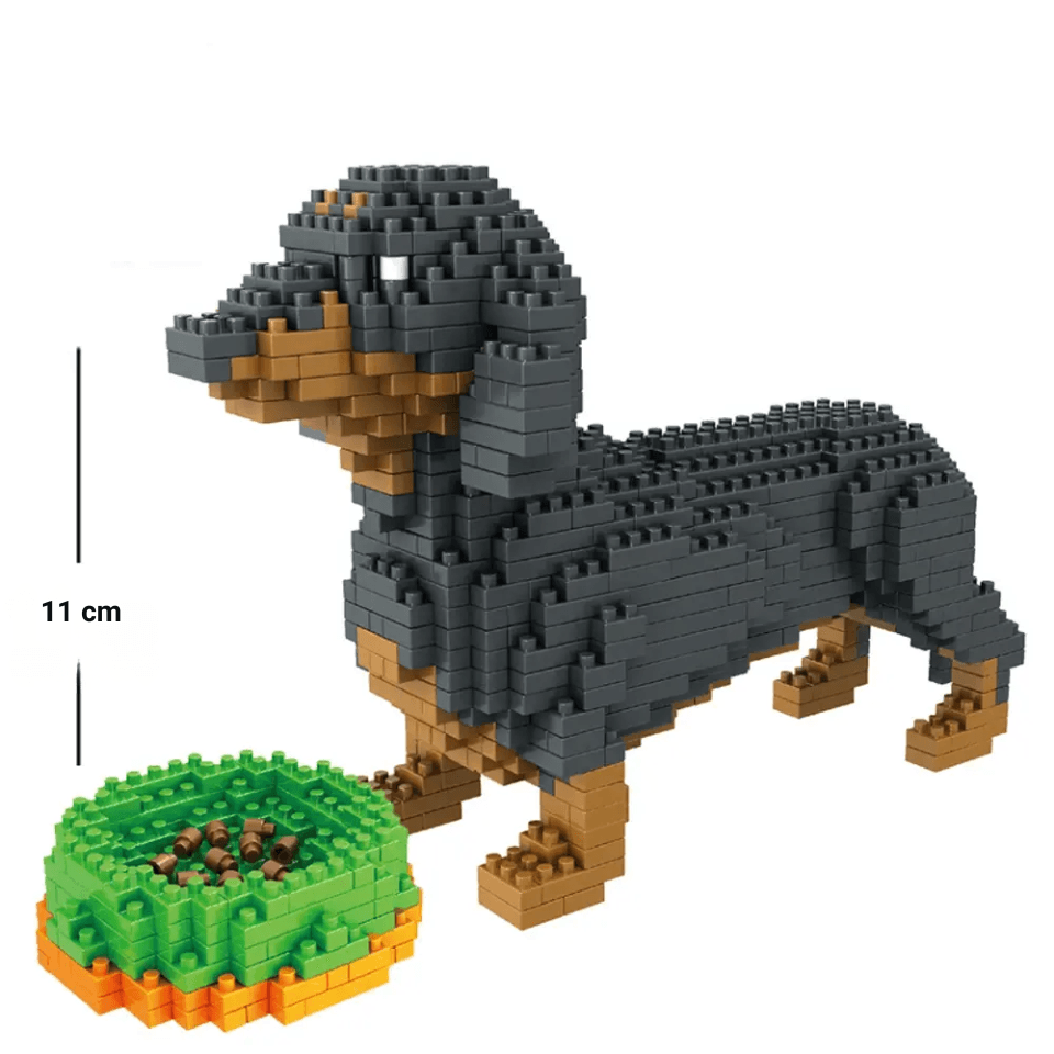 Mini psy z klocków do budowania – różne warianty ras. Spokojna zabawa, sympatyczna figurka i dobry pomysł na drobny prezent.