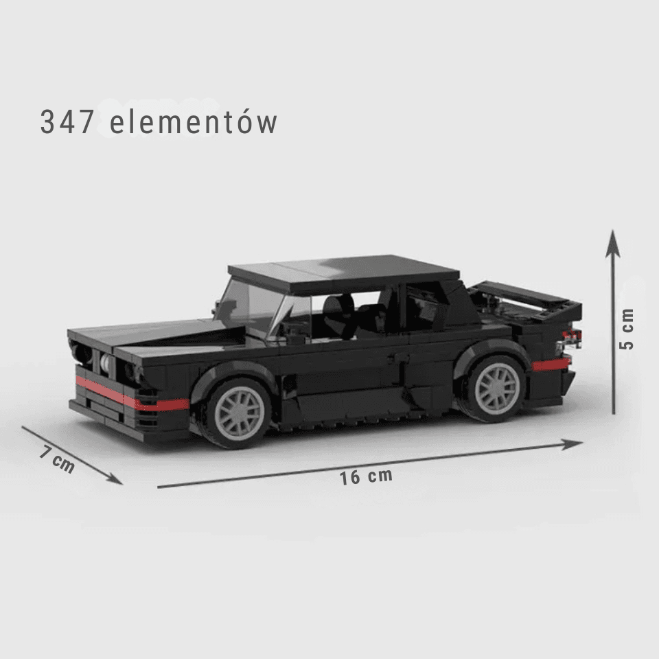 Model MOC inspirowany kultowym M3 E30 z lat 80. Klasyczna sylwetka, satysfakcja składania i efektowny model do kolekcji lub na prezent.