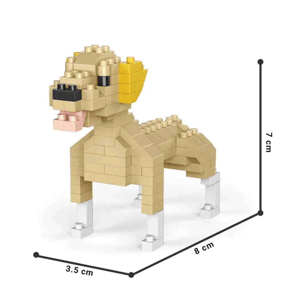 Mini psy z klocków do budowania – różne warianty ras. Spokojna zabawa, sympatyczna figurka i dobry pomysł na drobny prezent.