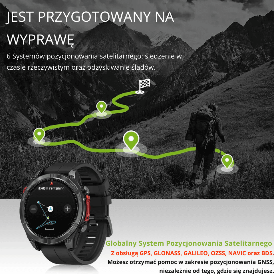 Zeblaze Stratos 4 to smartzegarek z AMOLED 1.43", GNSS 6 systemów, kompasem i barometrycznym wysokościomierzem oraz rozmowami Bluetooth. Także jako bezpieczny prezent.
