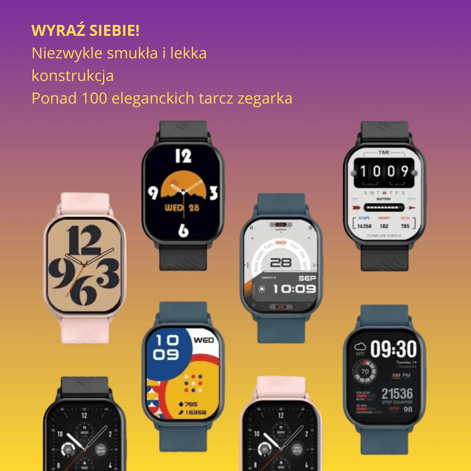 Smukły smartwatch z ekranem AMOLED do codziennego użytkowania, monitorowania aktywności i powiadomień. Sprawdzi się również jako bezpieczny wybór prezentowy.