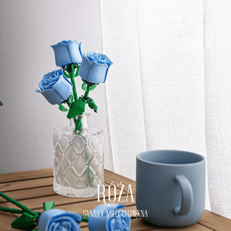 Romantyczna róża z klocków do samodzielnego złożenia – dekoracyjny bukiet w wybranym kolorze. Kreatywne budowanie i efektowna ozdoba do domu lub na prezent.